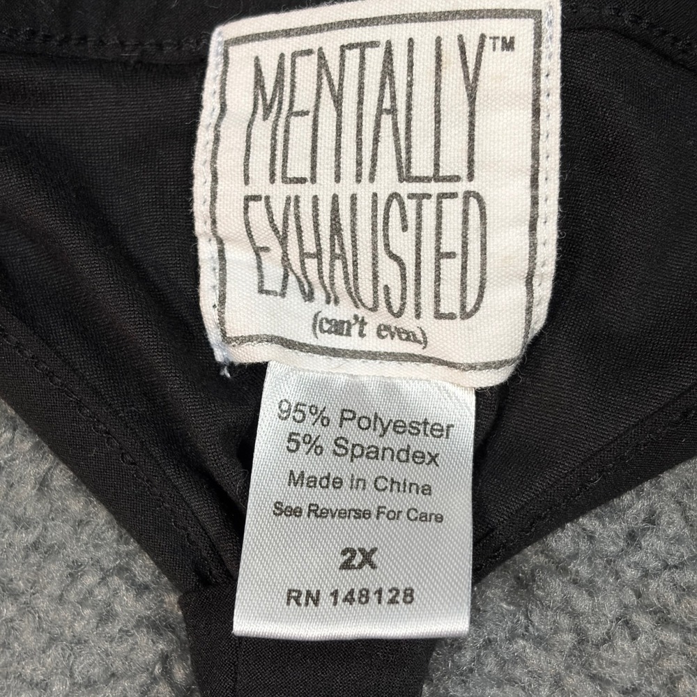 Mentally Exhausted Tank Top Womens 2X Black Blessed Beyond Belief Sequin T-Back - Picture 4 of 7